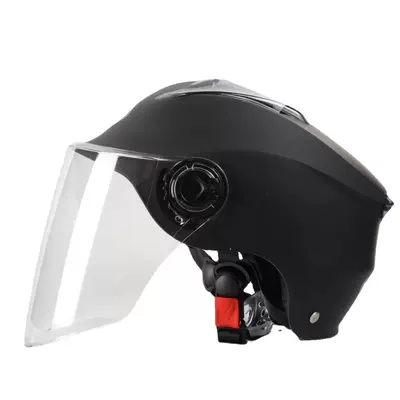 Motorcycle Safety Supplies: Unisex Four-Season Safety Helmet, Half - frosted-black-clear-lenses