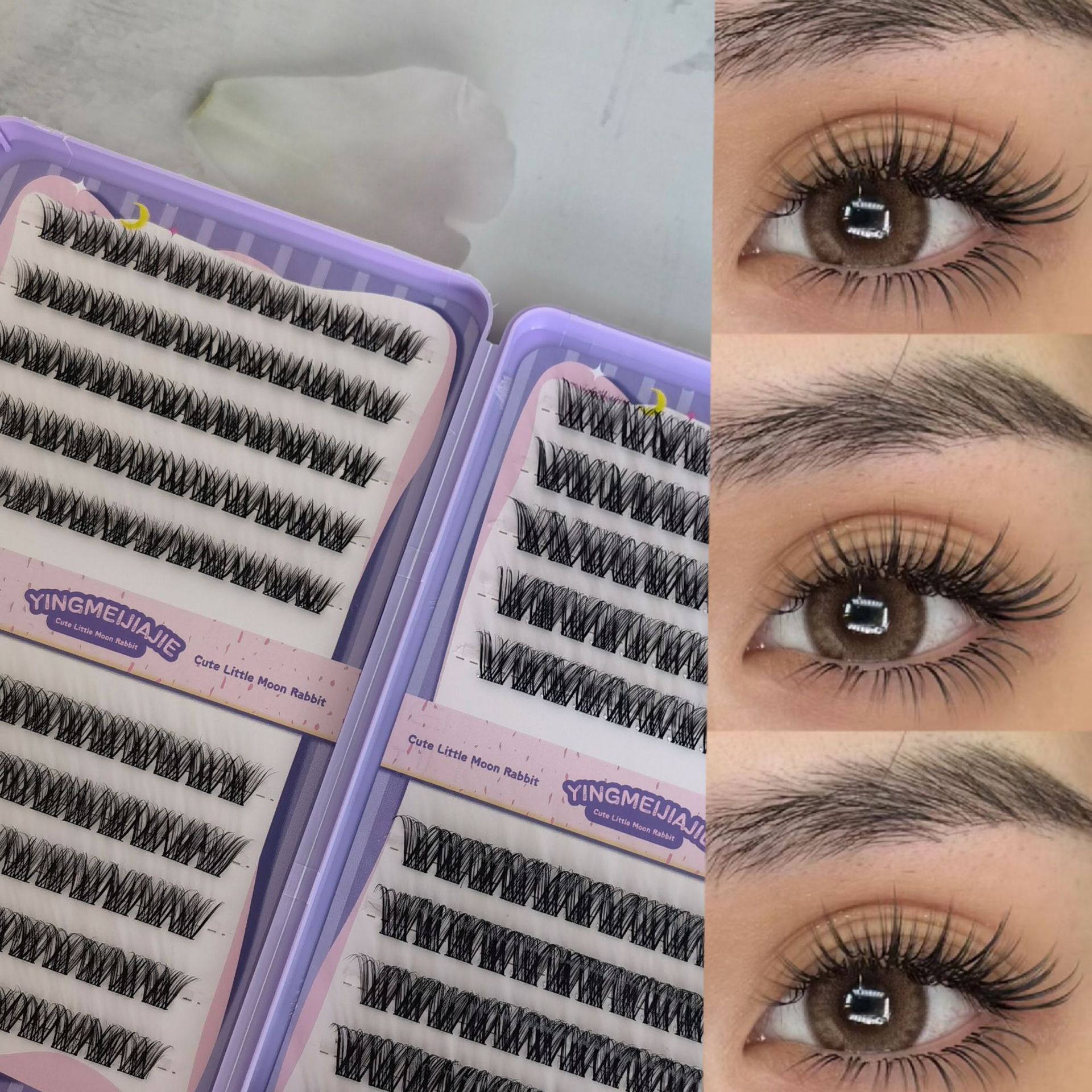 Las pestañas falsas transfronterizas sin pegamento en Europa y los Estados Unidos, el nuevo libro de pestañas hechas a mano, pestañas seccionales sin pegamento, pestañas falsas