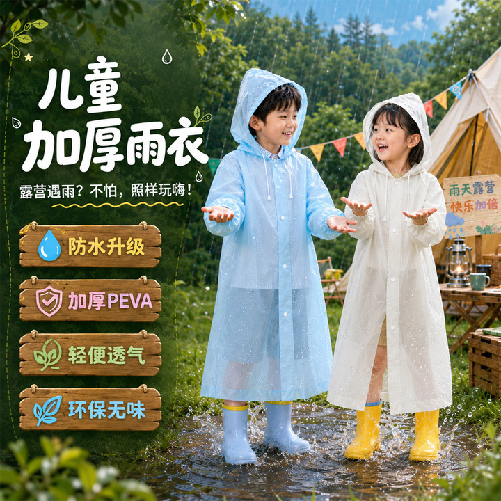 Children's Raincoats, Non-Disposable, Thickened, Lightweight, Portable Rain Ponchos for Middle and Large Children, Students, Outdoor Travel, and Babies, Wholesale Children's Raincoats, Non-Disposable, Thickened, Lightweight, Portable Rain Ponchos for Middle and Large Children, Students, Outdoor Travel, and Babies, Wholesale