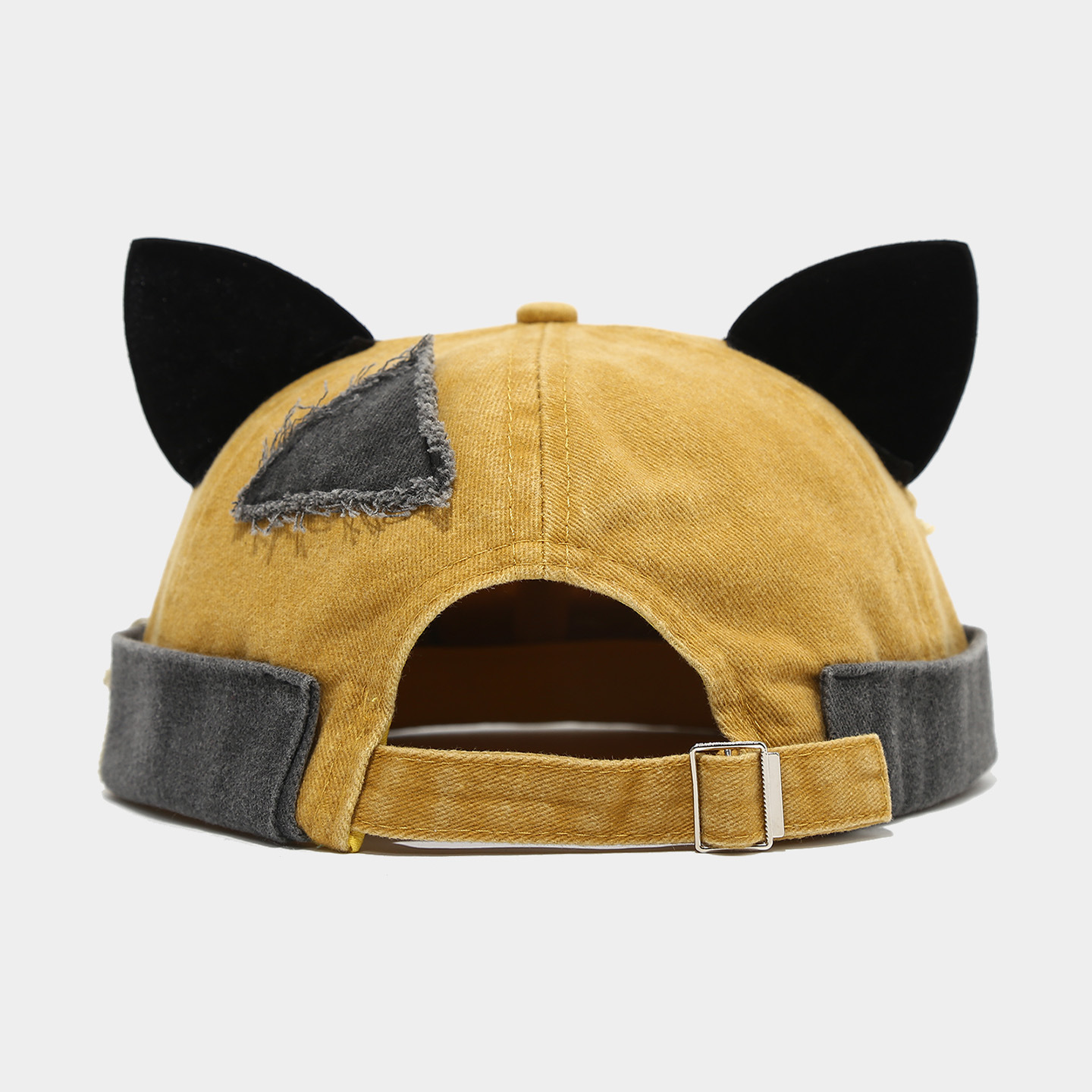 Gorra de propietario de orejas de zorro retro, costura de lavado de marea para mujer, sombrero de piel de melón viejo, sombrero de estudiante personalizado de hip-hop sin aleros image 8
