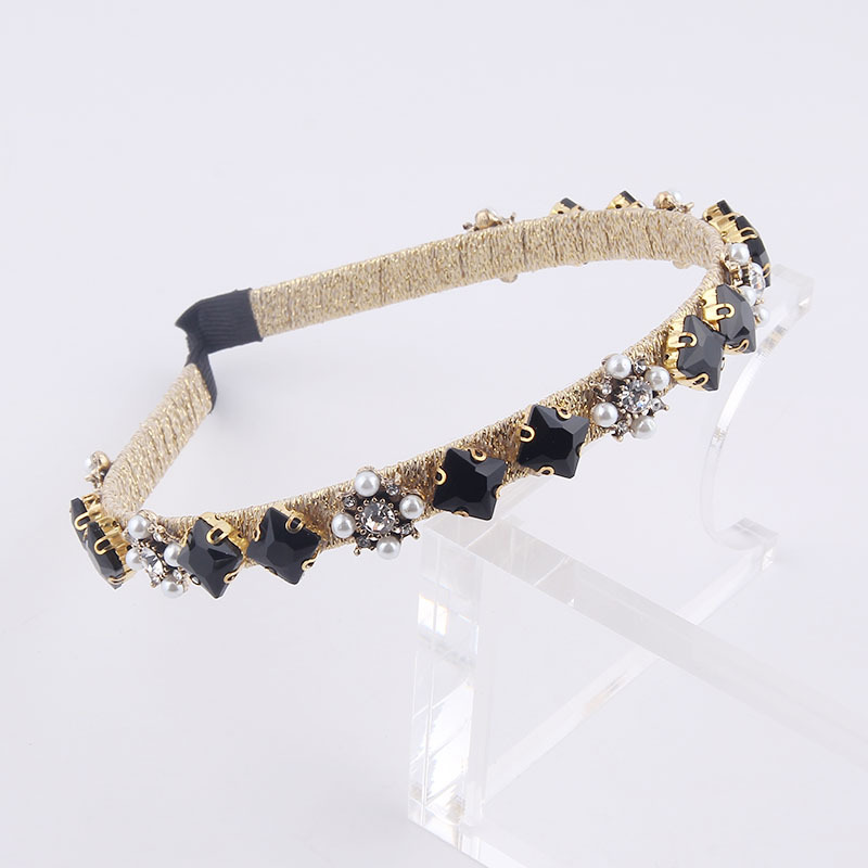 New Fashion Square Diamond Geometric Pearl Headband display picture 3