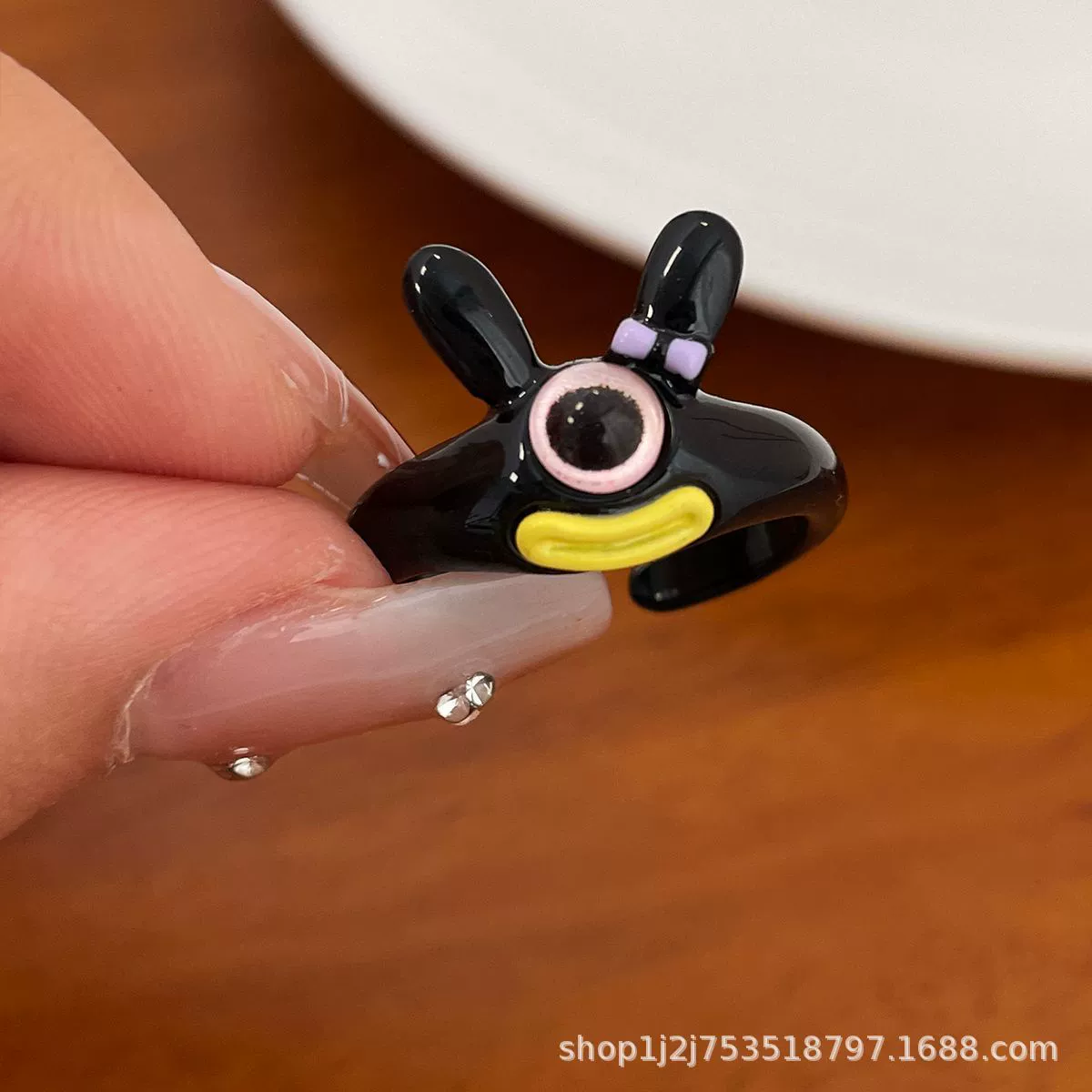 Cute cartoon one size ring, funny monster for elementary school students for beloved
