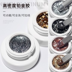 初莎のフラッシュのネイルの高密度のプラチナのゴムの細いフラッシュの銀色のスパンコールのゴムは線を引いて塗り絵の缶の甲油のゴムを塗ります