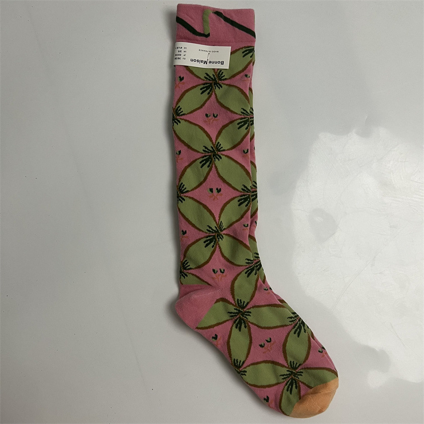 Calzini lunghi Happy Socks in cotone con motivo astratto artistico intrecciato, alti fino al ginocchio, autunno inverno, BOONE MAISON, 2025d, francesi_voghion.com