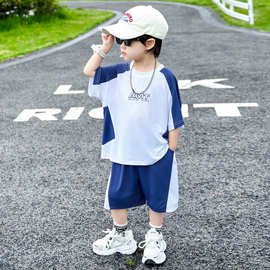 男童夏季运动套装2026新款儿童酷帅短袖短裤两件套男孩夏天衣服薄