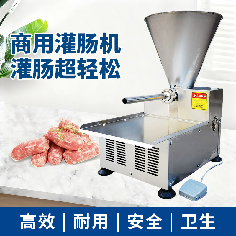 Máquina de enema eléctrica comercial, mini máquina multifuncional de enema de salchicha de jamón, máquina automática de enema de acero inoxidable