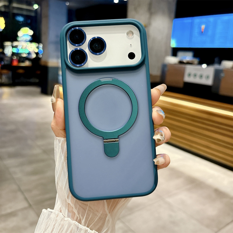 适用iPhone17promax磁吸支架手机壳苹果16肤感磨砂镜头膜保护套15|undefined