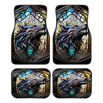 Avtomobil döşəmə paspasları – carpet four-piece stain-resistant floor mat - rz-wolf-33-44cm-two-pieces