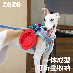 Zeze Apple Orange Silicone Folding Pet Bowl Protects Cervical Vertebra Dog Bowl Anti-Tip Cat Food Drinking Water Cat Bowl