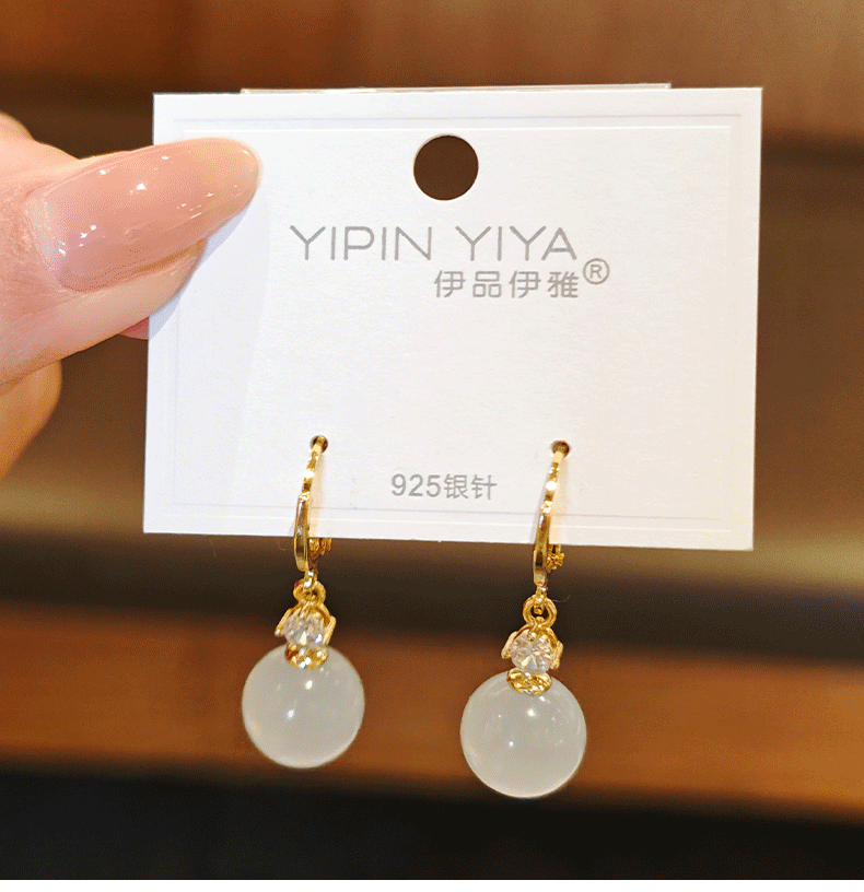 Серьги (YIPIN YIYA) 925 серебряные сережки-крючки с золотым покрытием, закрученный дизайн, легкие 0.01 кг
