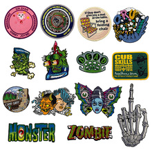 电脑刺绣魔术贴补丁箱包服装饰品电脑绣花章免缝刺绣布贴来图来样