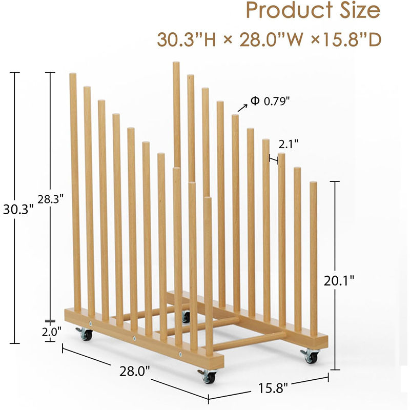 Estante de almacenamiento de pintura al óleo de madera transfronteriza Estante de almacenamiento de pintura al óleo Estante de almacenamiento de madera Estante de almacenamiento de arte Estante de almacenamiento con rodilla Estante de acabado