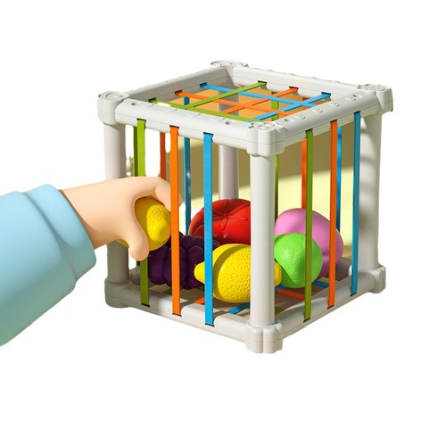 Rainbow Fruit Squeeze Toy for Baby Hand Development Grasping Toy Infant Early Education Smart Cognitive Toy