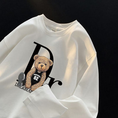 專供海外批發~重磅純棉長袖t恤男女同款秋冬潮流寬鬆百搭情侶上衣