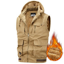 9880新款男士休闲水洗棉马甲加绒坎肩多口袋棉马夹批发代发