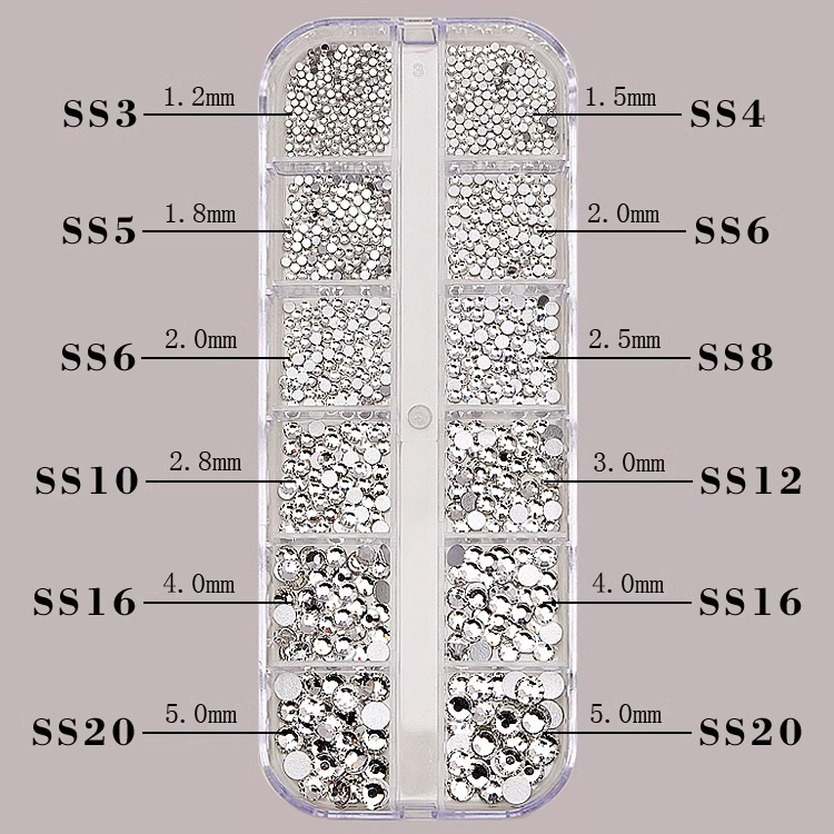 그리드 12개[실버 화이트 스몰 라운드 다이아몬드] 약 1440개