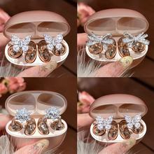 超闪满钻蝴蝶耳夹耳机夹freeclip通用耳机夹耳机配饰夹扣钻扣蝴蝶