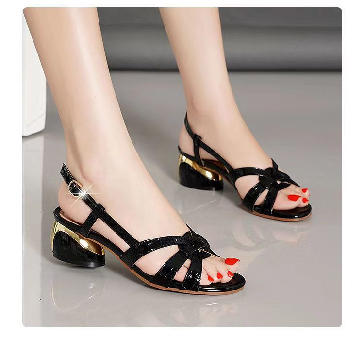 Summer comfortable sandals with a strap, bright catchy style