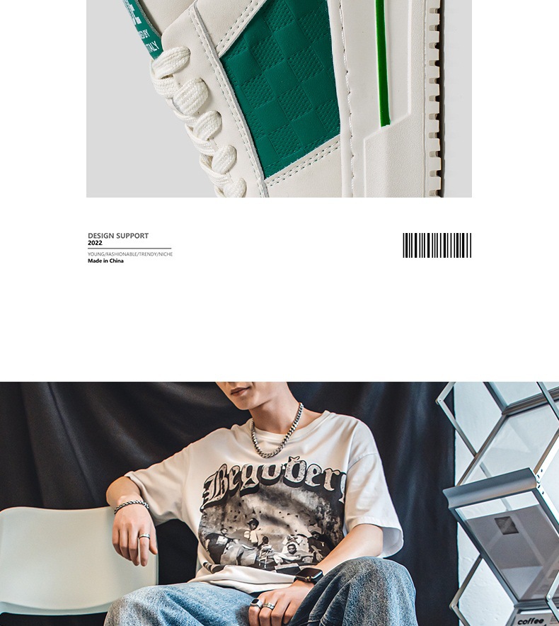 ShoeGlobe Herrenschuhe Herbst/Winter 2025: Modische, weiße Freizeitschuhe mit dicker Sohle – trendige und vielseitige High-End-Sportschuhe._voghion.com