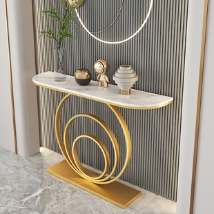 9C Console Against the Wall, Ultra-narrow ACCessible Luxury Strip Case, EntranCe Hallway End View Table, SemiCirCle EntranCe Table, Simple and Modern