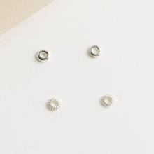 S925纯银圆形隔珠迷你垫片手工DIY串珠隔片盘缠文玩手链项链配件