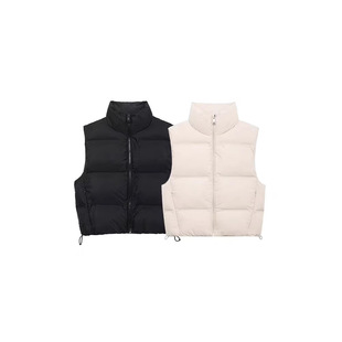ZA cross-border women's clothing wholesale European and American style new fashion temperament Joker stand collar cotton-padded jacket vest 3046224