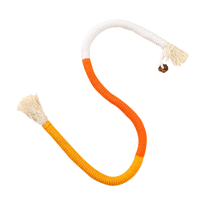 Nuevo gato mordedura de cuerda mordedura de molienda gato juguete protección del medio ambiente cuerda de algodón Limpieza de dientes gato menta divertido gato palo cuerda de algodón de color