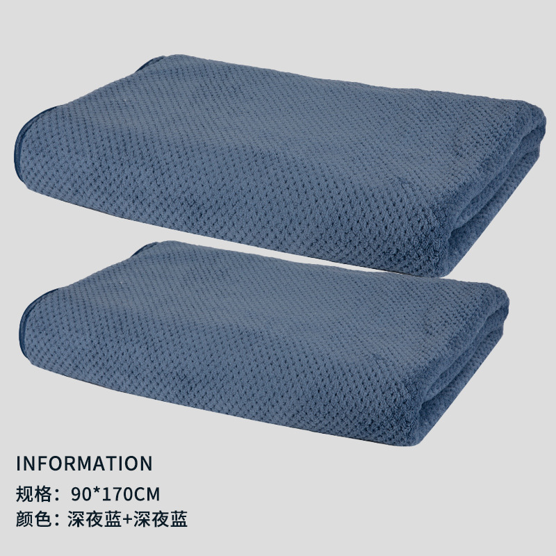 Piña Plaid Toalla de baño grande 90*170CM TikTok mismo estilo 2 pack Adulto Más tamaño hogar hombres y mujeres coral Toalla de baño de lana