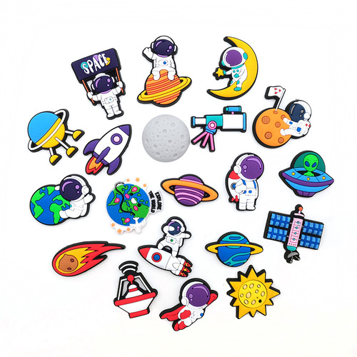 Cartoon Cute Astronaut Series Planet Space Cavern Shoes Flower Shoe Buckle Removable DIY Shoe Accessories Gift
