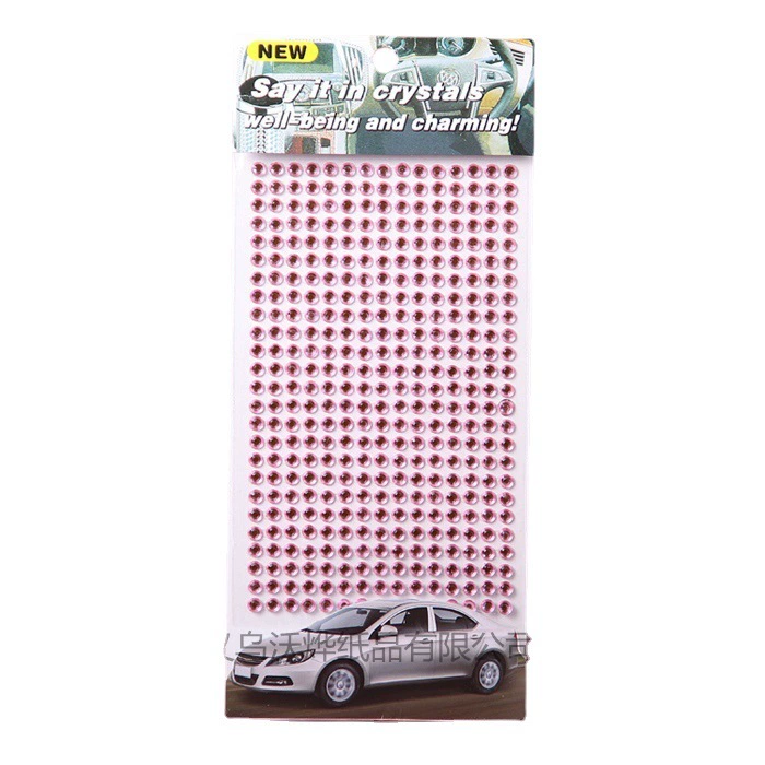Acrylic Gem Stickers for Mobile Phones, 6 mm Color Rhinestones, 10×23 cm Sheet, Bulk