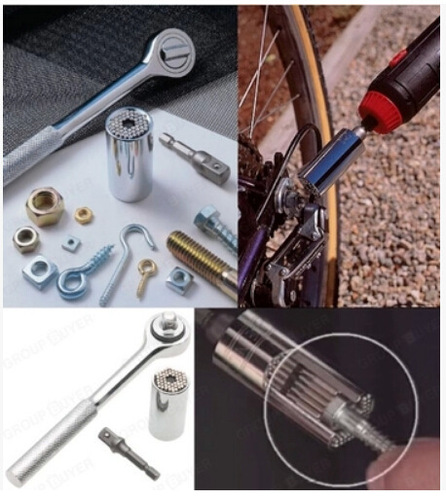 Colored socket universal ratchet CR-V multifunctional universal socket wrench electric drill rod magic socket