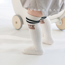 新款婴儿袜子儿童男女童精梳棉春秋过膝中长筒卡通松口不勒腿袜子