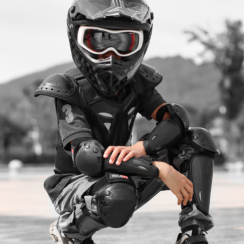 WOSAWE Outdoor Sports Children's Balance Bike Skateboard Armor Jacket, Chest Protector, Back Protector, Knee Guards, Elbow Guards Set