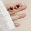 Red mosquito coil with zircon, ear clips