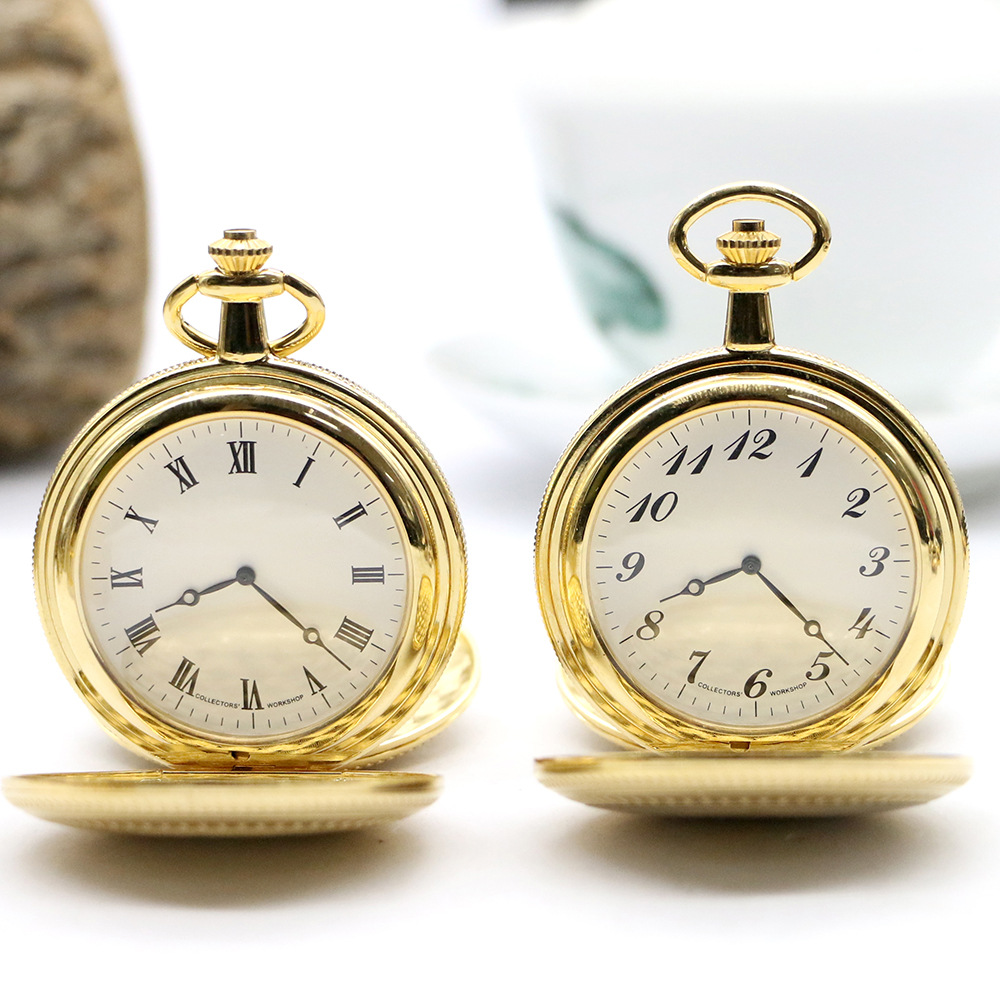 Foreign Trade Retro Pocket Watch Manufacturer Oem Customized European and American Roman Numeral Simple Quartz Wall Watch Oem Customized Logo