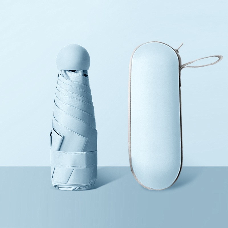 Mini plana seis paraguas de sol plegable protección solar paraguas de protección UV mujer publicidad personalizada pequeño paraguas de cápsula portátil