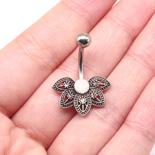 Gaby European and American cross-border fan-shaped navel ring protein navel ring navel ornaments navel nail human body piercing jewelry piercing jewelry