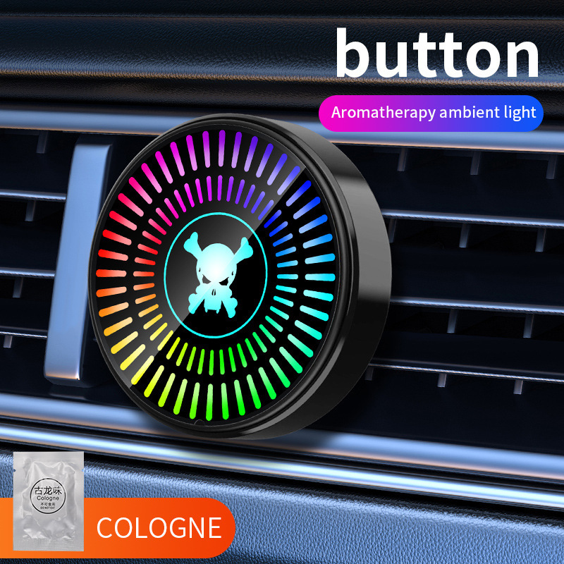 Automóvil redondo RGB pickup luz 3D música de automóvil aroma de audio LED escritorio de automóvil atmósfera aroma image 7