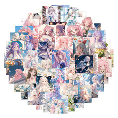 99張新款二次元少女頭像卡通塗鴉貼紙汽車行李箱水杯防水貼紙批發