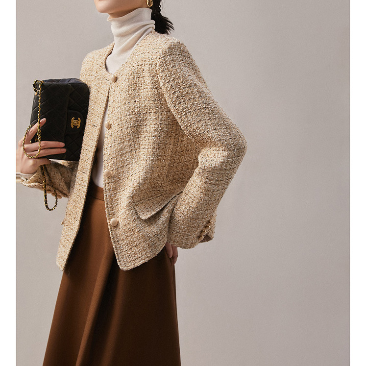 Woolen Tweed Short Jacket, Tweed Jacket, 2026 Spring and Autumn Women's Clothing, Spring Short Top