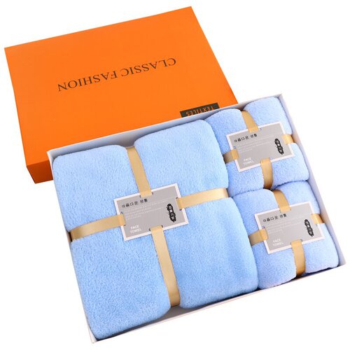 Coral velvet towel and bath towel three-piece set company opening souvenir business group purchase gift towel gift box with logo
