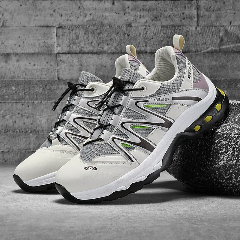 Осенняя повседневная спортивная обувь на толстой подошве, уличные кроссовки для бега, туфли с дышащей сеткой, эластичная лента, туфли для папы с низким вырезом в тон для мужчин