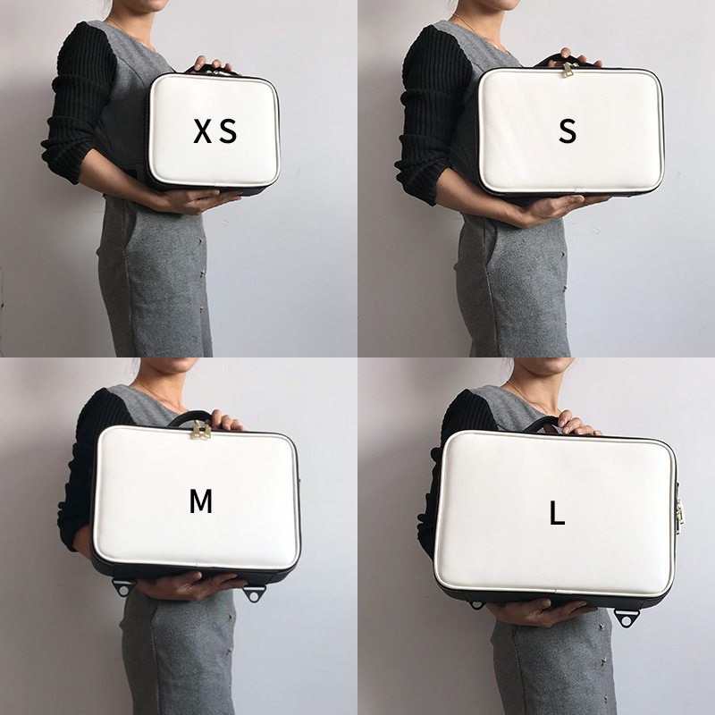 Black and White Professional Makeup Bag Large Capacity Multi-function INS Simple Fashion Portable Storage Box Makeup Artist Makeup Bag