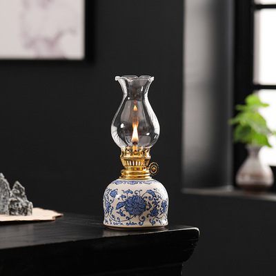 old-fashioned ceramics Butter lamp tradition Tearoom Home Furnishing Decoration Wicks To fake something antique make offerings to Buddha Lighting Atmosphere lamp ornament