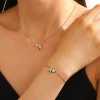 Серебристый A, ожерелье, браслет