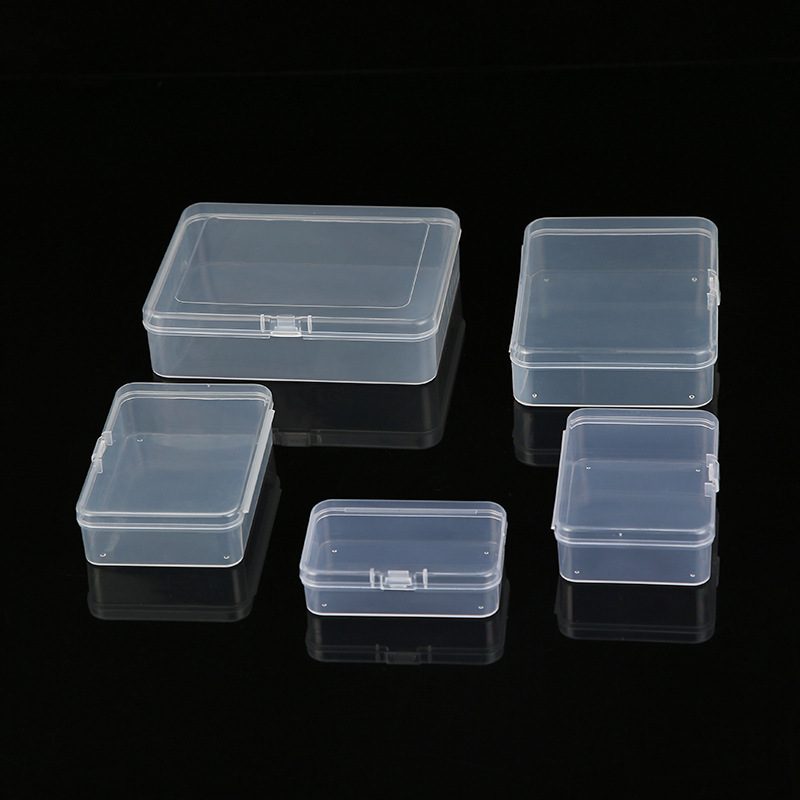 PP high transparent plastic box flip transparent rectangular conjoined flip small box 100mm length within the plastic box