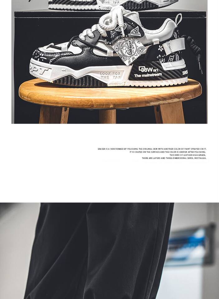 Giày sneaker nam đế dày tăng chiều cao, thân thấp dây buộc, phối màu trơn — 6678 Trắng Xanh Lục, 6678 màu Milan, 6678 trắng đen chi tiết 17