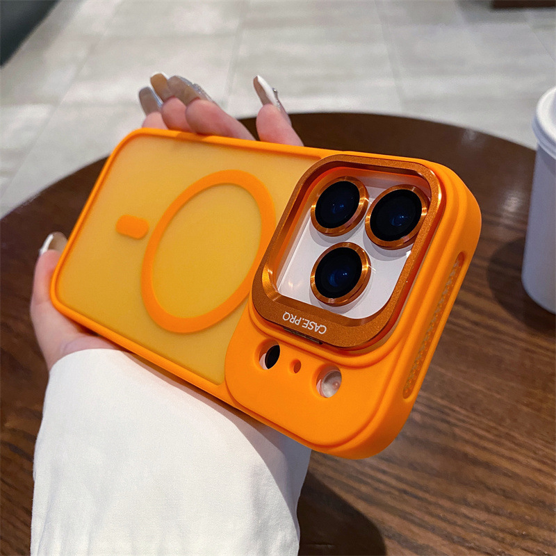 跨境爆款适用苹果17磁吸金属镜头支架手机壳iPhone16镜头膜保护套|undefined