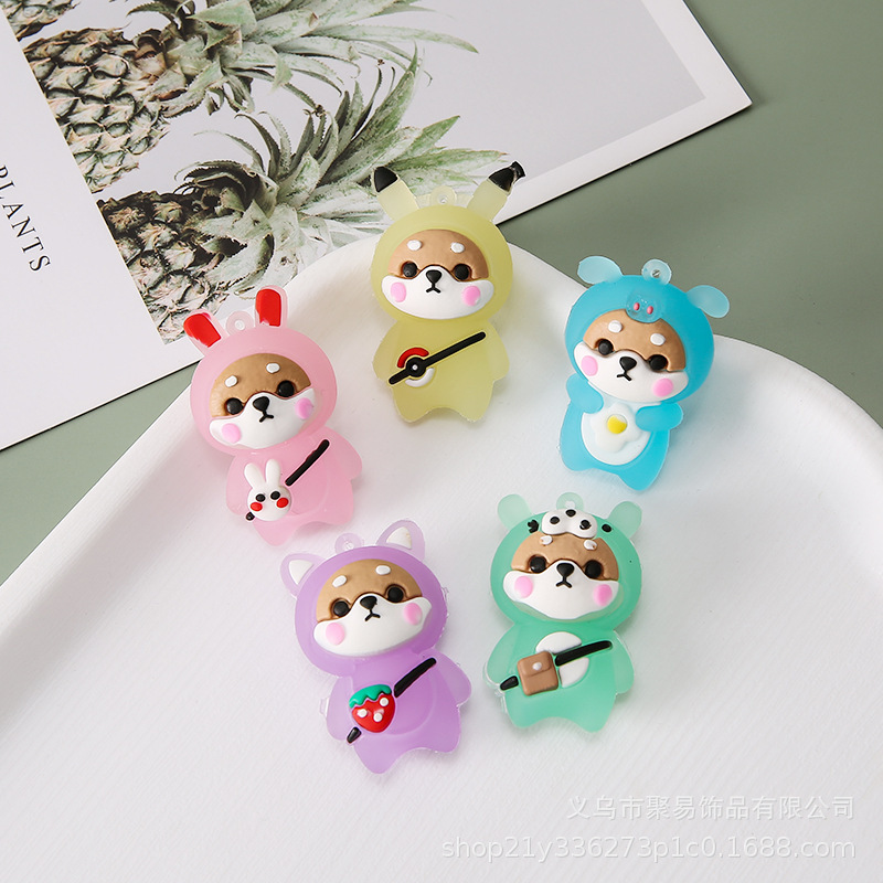 New Glitter Shiba Inu Keychain Pendant Cute Doll Bag Car Ornament Keyring Small Gift Wholesale