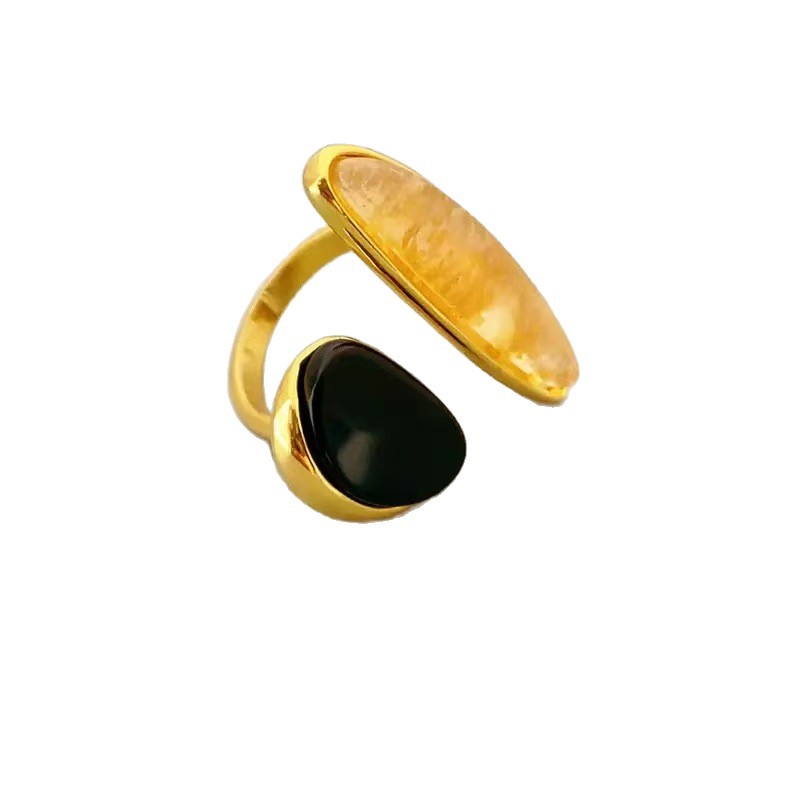 Anello da donna in stile europeo e americano INS, semplice, irregolare, leggero, alla moda, versatile, di alta qualità._voghion.com